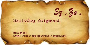Szilvásy Zsigmond névjegykártya